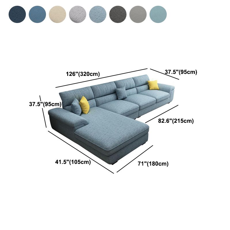 Scandinavian 4-seater Sectional with Pillow Top Arm for Apartment