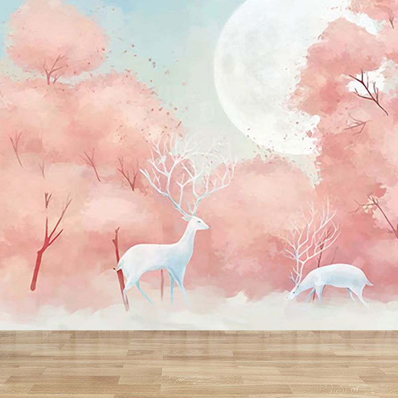 Reindeer Wall Mural Modern Decorative Living Room Wall Covering, Custom Size Available