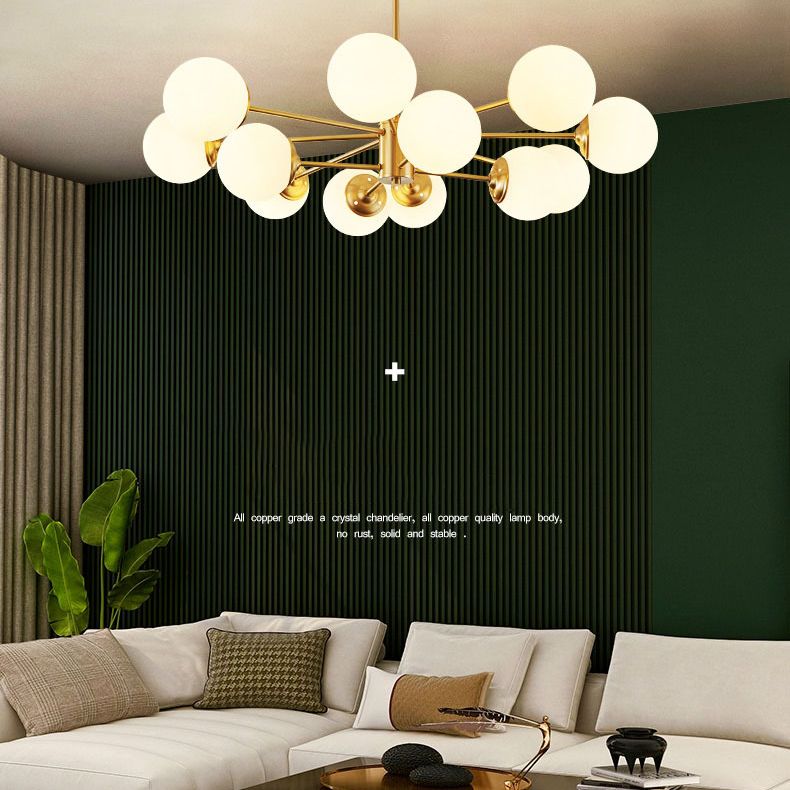 Balls Chandelier Light Fixture Simplicity-Style Glass Pendant Lighting Fixture for Bedroom