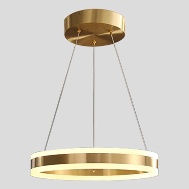 Circular Metal Hanging Ceiling Light Modern Style Suspension Pendant Lighting