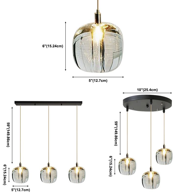 Modern Simple Style Crystal Pendant Lighting Crystal Globe Shade Hanging Lamp for Bedroom Bedside