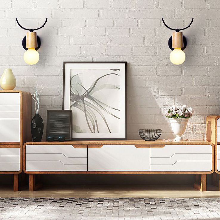Industrial Wooden Vanity Light Creative Wall Light Sconce for Bathroom