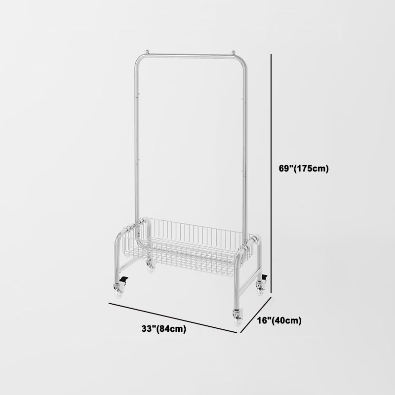 Contemporary Style Wardrobe Metal Open Wardrobe with Wheels for Home