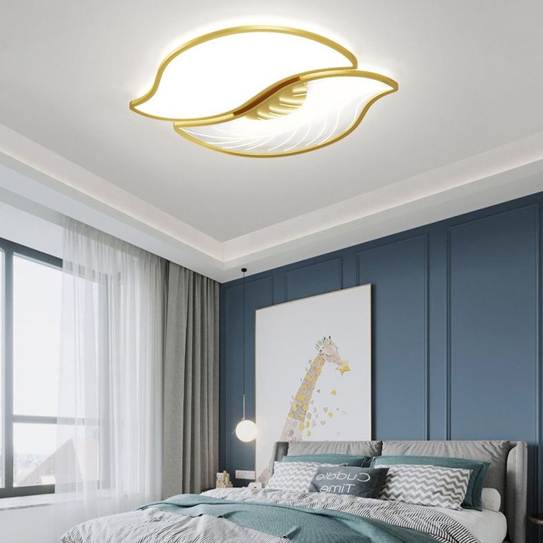 Lámpara empotrada moderna de acrílico con forma de hoja, iluminación empotrada LED para sala de estar