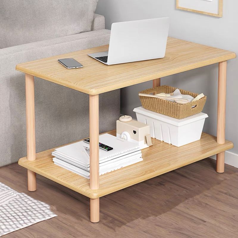 Modern Style Cocktail Table Artificial Wood Wood/white Coffee Table with Storage Rack