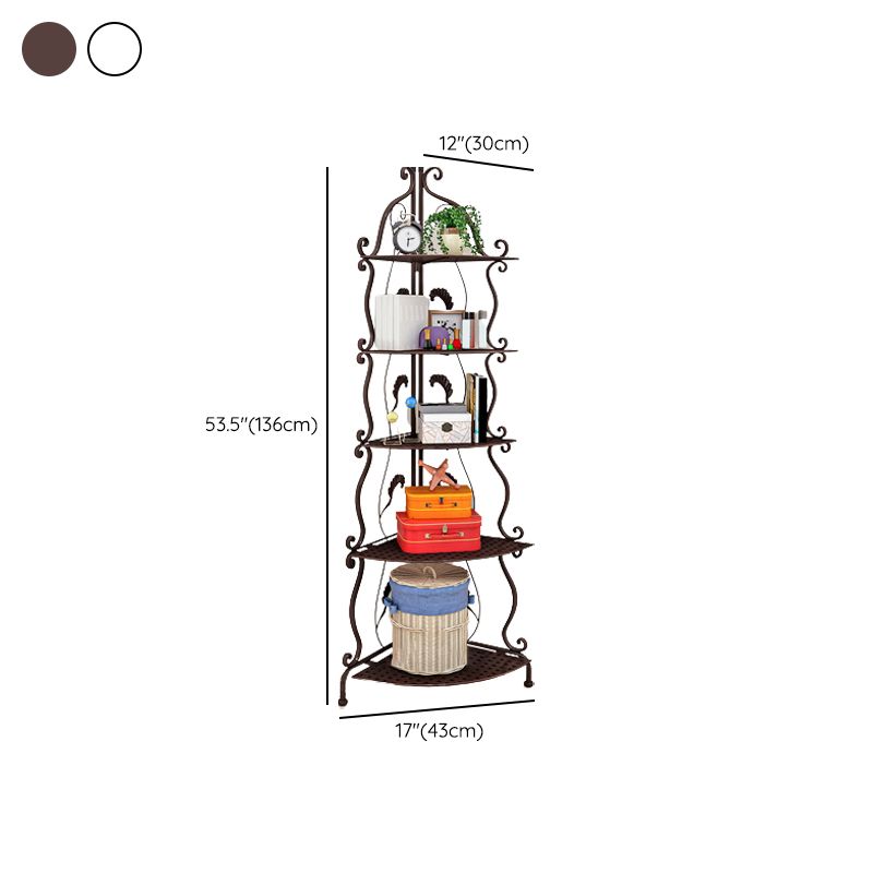 Metal Vertical Book Shelf Etagere Open Shelf Bookcase for Home