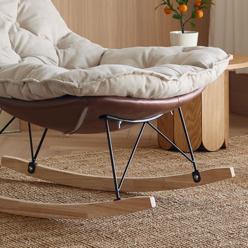 Modern Rocker Chair Metal Frame Spindle Rocker Chair with Padded Seat