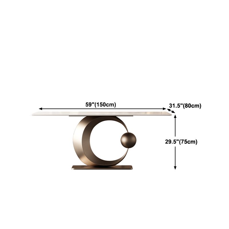 Luxury 1/4/5/7 Pieces Rectangle Dining Set Sintered Stone Dining Table with Leather Chairs