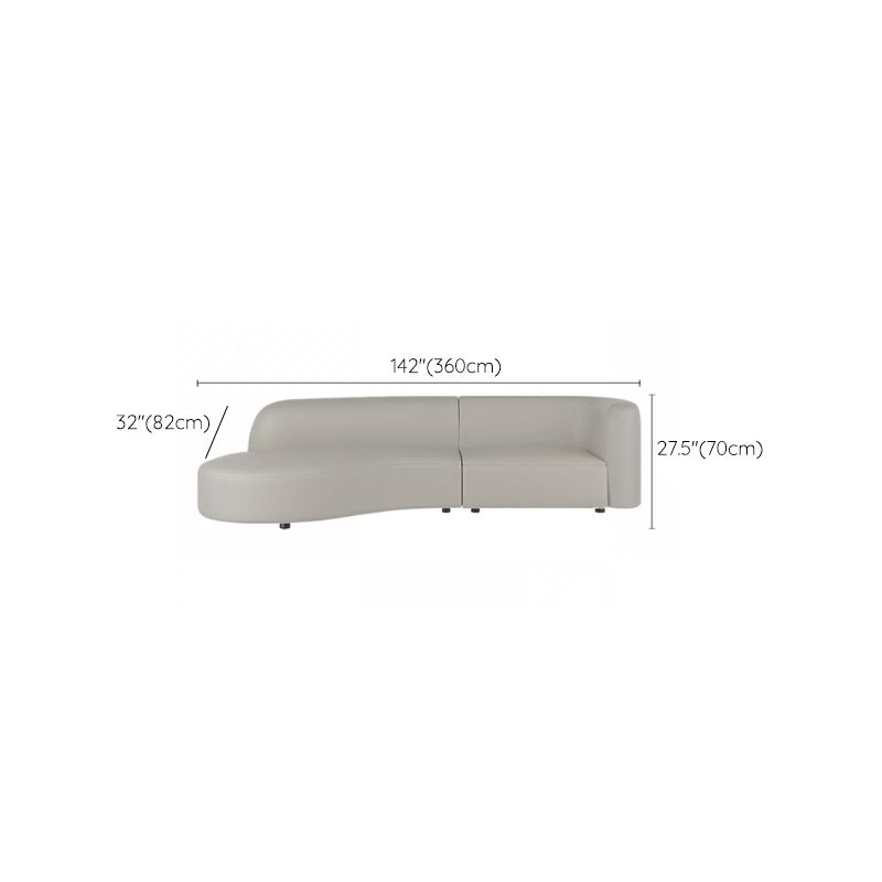 Grey Wooden Sectional Stain-Resistant Sectional Sofa for Living Room