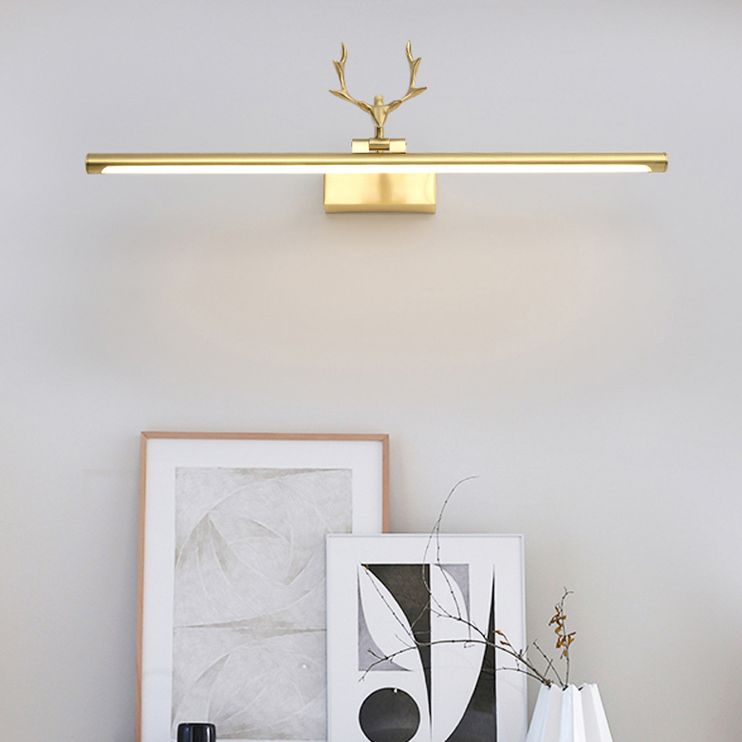 Mid-secolo stile di lusso a parete lineare a parete vanity luci in metallo illuminazione da vanità con corna