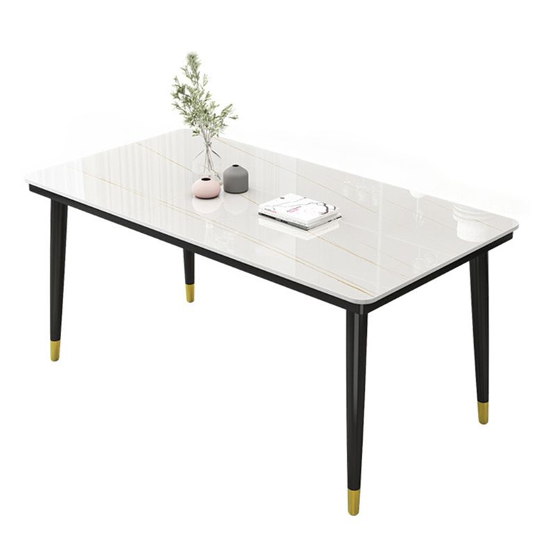 Casual Sintered Stone Standard Dining Table Rectangle Shape Dining Table for Kitchen