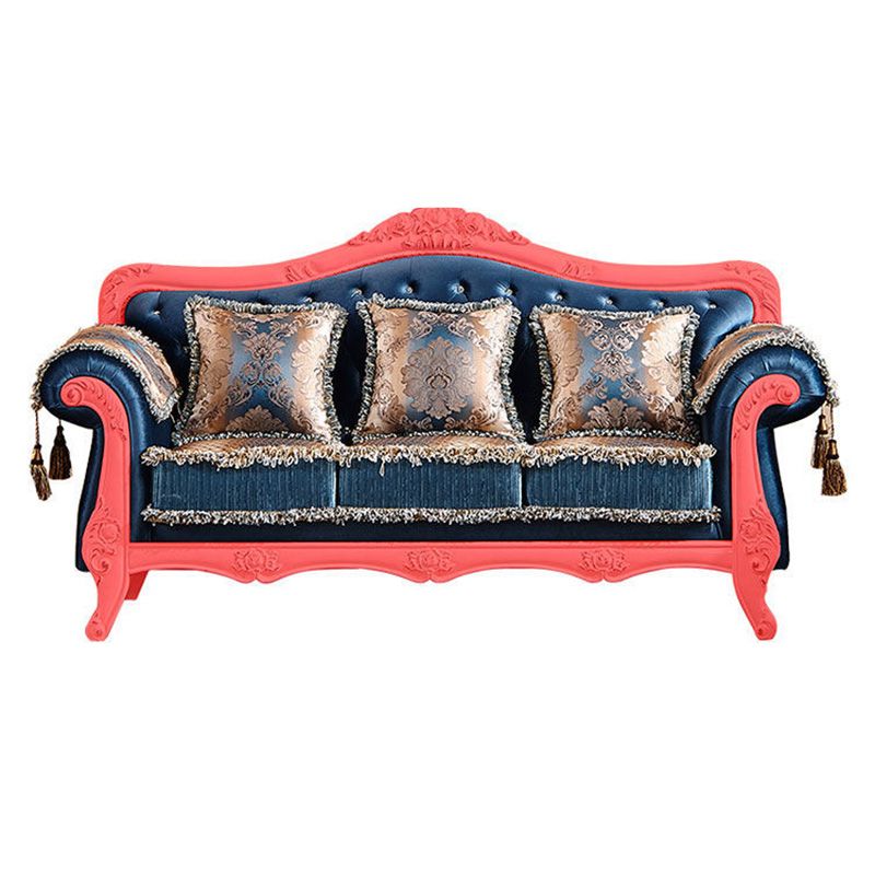 Tight and Tufted Split-Back Rolled Arm Sofa Couch for Three People