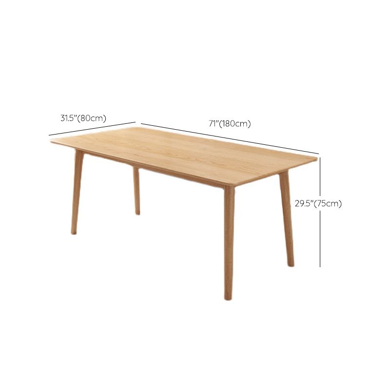 Glam Style Wooden Dining Table Rectangle Table with Wood Legs for Kitchen