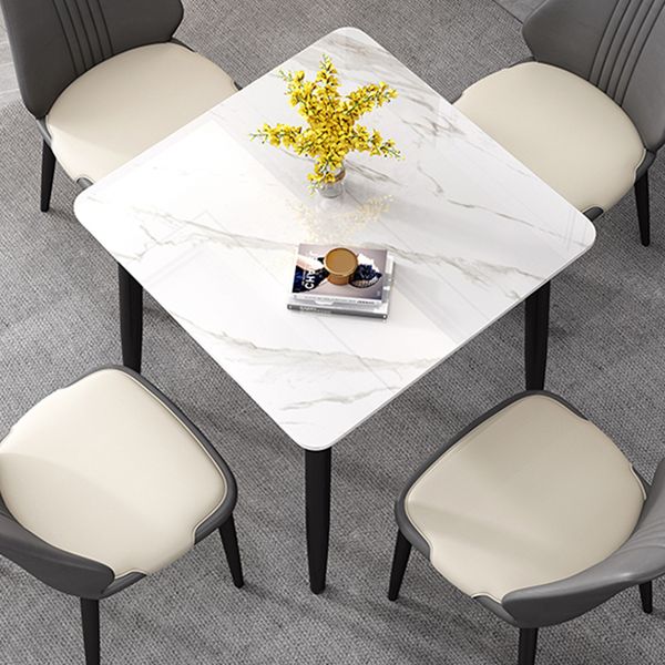 Industrial Square Shape Standard Dining Table Sintered Stone Top Dining Table for Kitchen