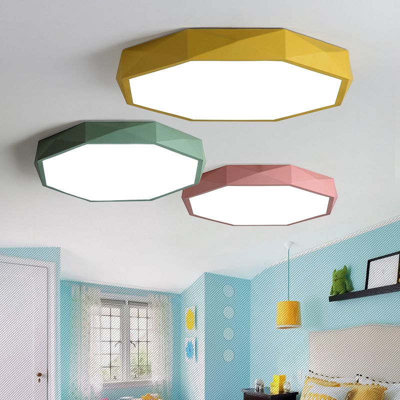 Macron Geometric Light Fixture Metal Acrylic Ceiling Mount Light for Child Bedroom