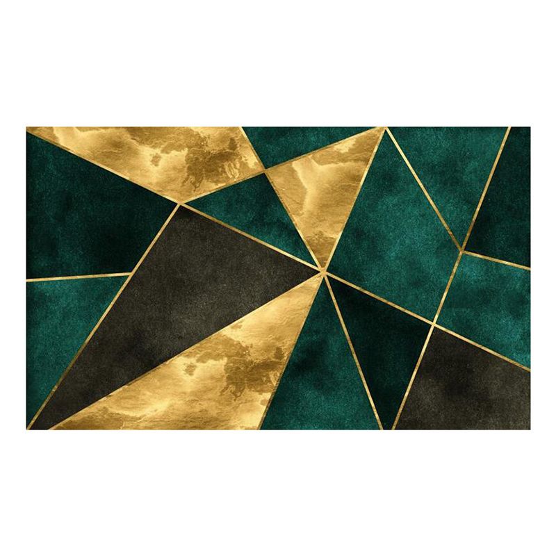 Tapis de tapis moderne en or tapis lavable en polyester pour le salon