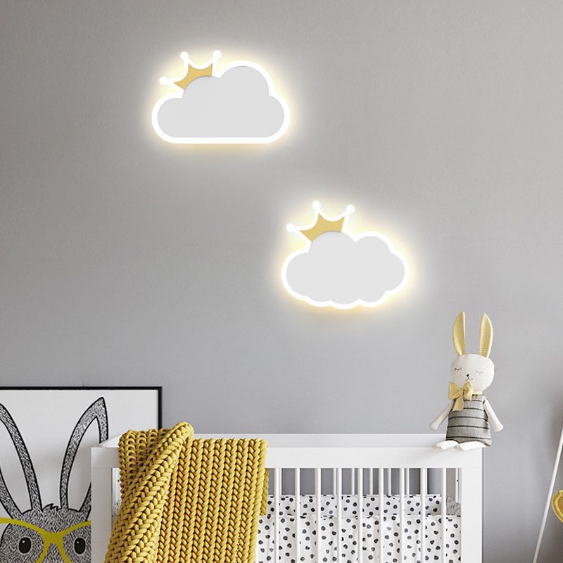 Cloud Shape Acrylic Wall Sconce LED Cartoon Children Bedroom Wall Light