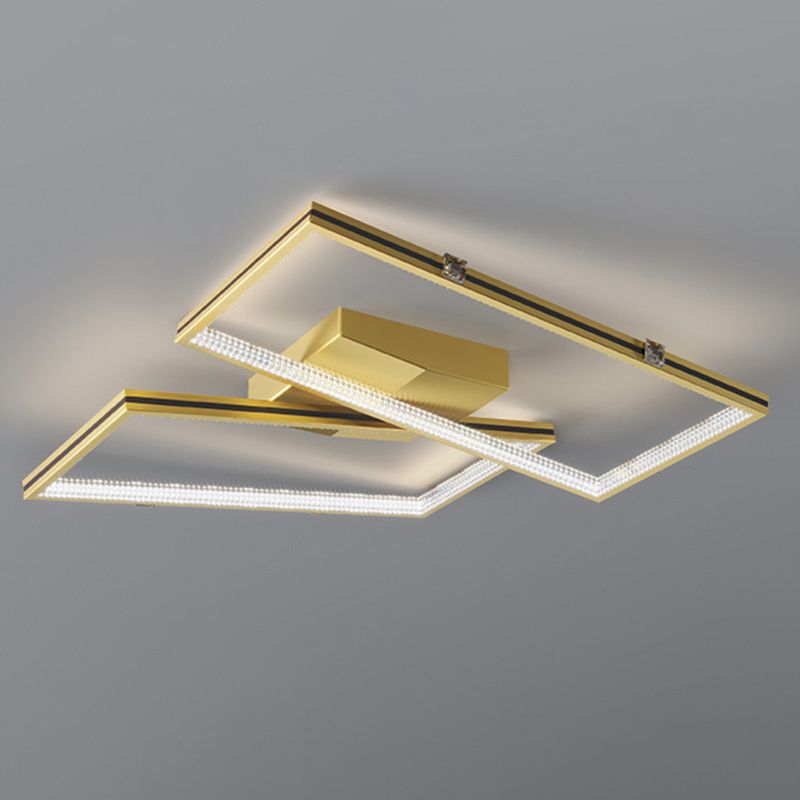 Rectángulo Semi Flush Mount Lighture Acrílico Simplicidad moderna Flush Montaje de montaje para sala de estar