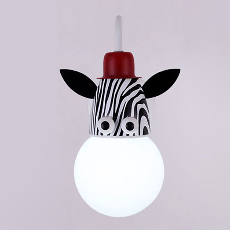 Lámpara de pared de bombilla de plumas de plancha de hierro animal para espacio para niños