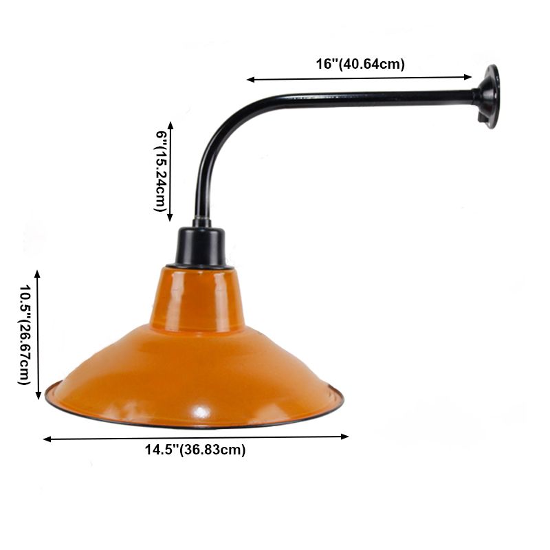 Porcelain Flare Shade Wall Lighting Industrial Style 1 Light Wall Mounted Light Fixture