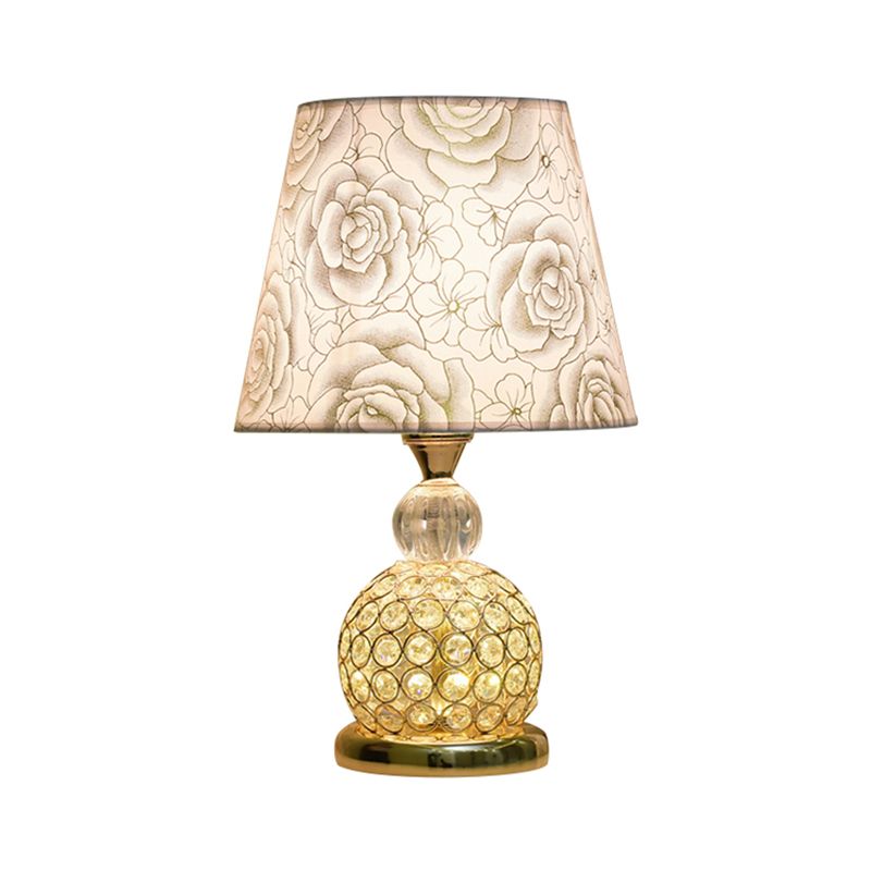 Bal slaapkamer tafel licht modern kristal ingebed 1 lamp goud/zilver/rode nachtkastje lamp met geometrische/pioen/hartverscheurende schaduw