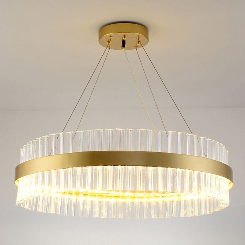 Lampada a sospensione rotonda in stile lussuoso leggero.