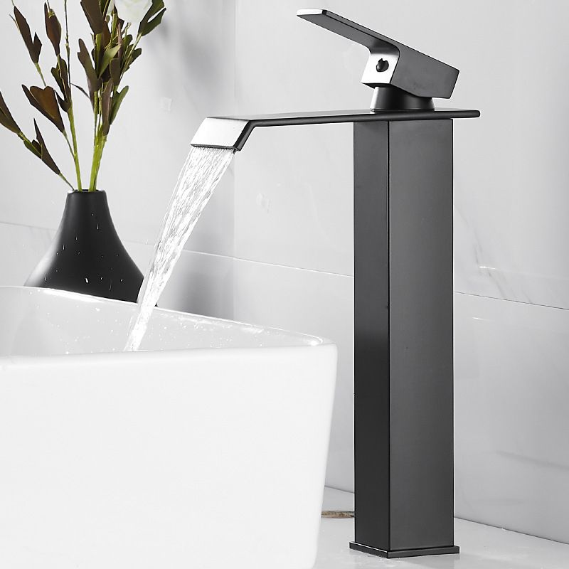 American Style 1 Handle Waterfall Basin Faucet, Bathroom Water Sink Faucet with Drain