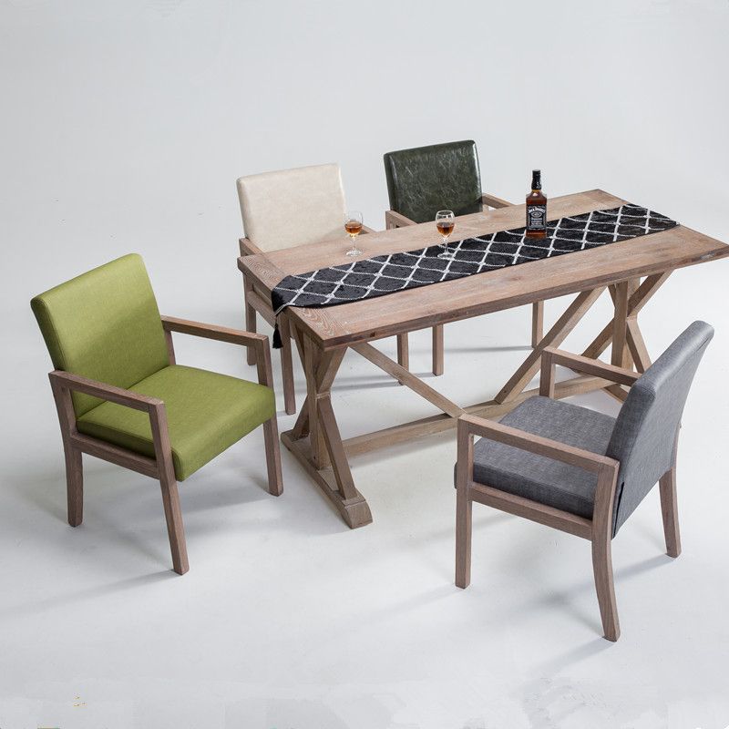 Chaise de bras à domicile contemporain Parsons en bois rembourré chaise de salle à manger en bois