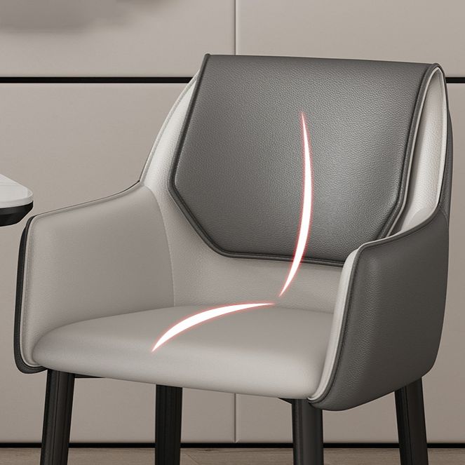 Sillas de comedor de piel sintética contemporáneas, sillón tapizado con patas de metal para restaurante