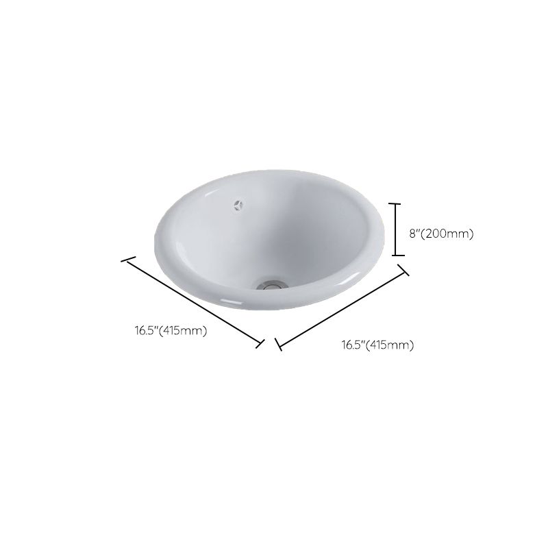 Modern Style Bathroom Sink Oval Porcelain Undermount Bathroom Sink
