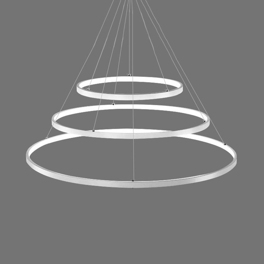 Ring kroonluchter hanger Moderne acryl -LED 3/4/5 lichten zwart/wit/bruin plafond opgehangen armatuur in warm/wit/natuurlijk licht
