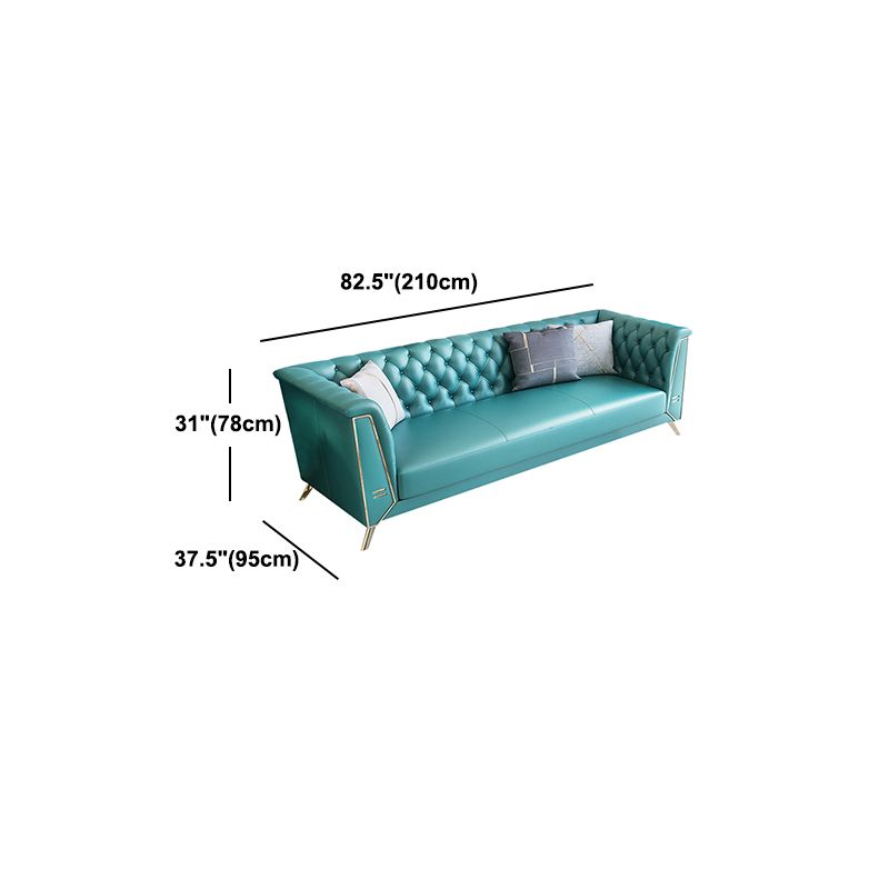 Genuine Leather Tufted Back Pillow Top Arm Sofa/Sectionals with Wear-Resistant