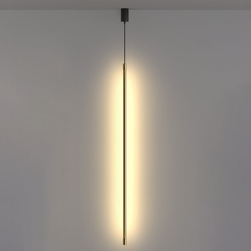 Minimalistische moderne lineare hängende Lampe Metall 1 Licht Anhänger Licht für Wohnzimmer am Nacht