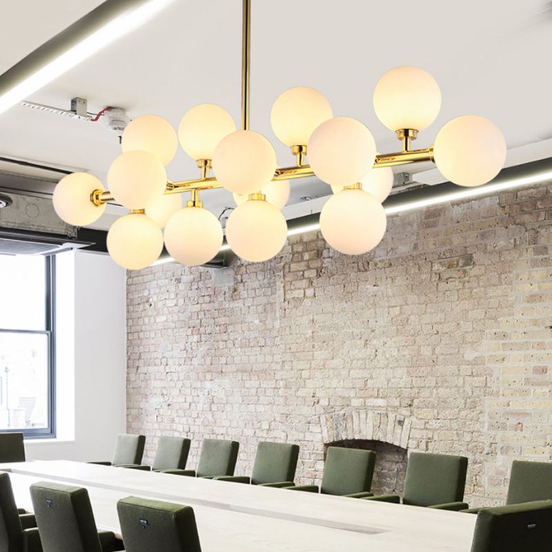 Ball Shape Glass Chandelier Light Modern Style 16 Lights Chandelier Light Fixture