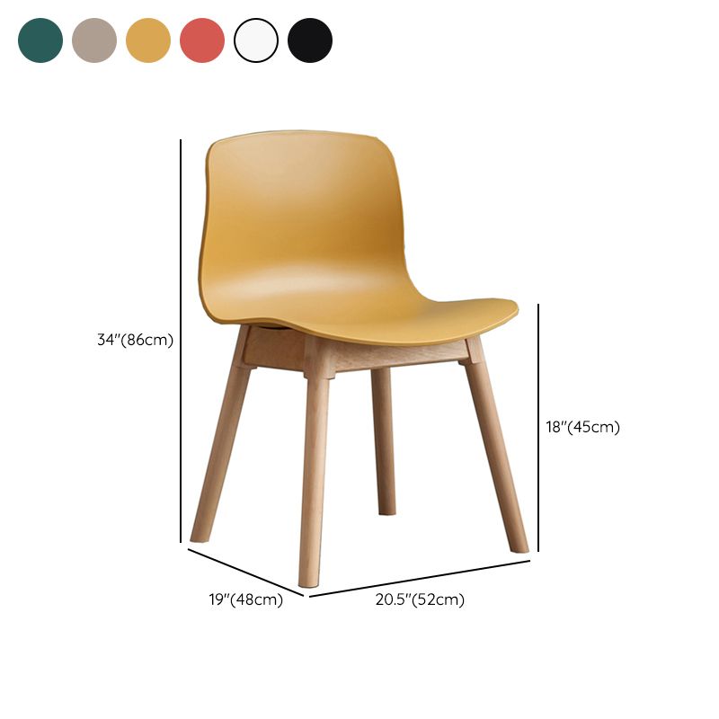 Contemporary Dining Room Wood Parsons Armless Dining Side Chair