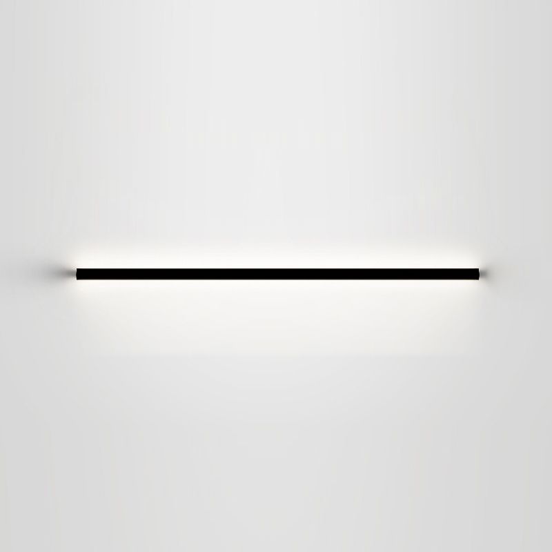 Aluminum Straight Wall Light Modern Black LED Wall Sconce for Living Room