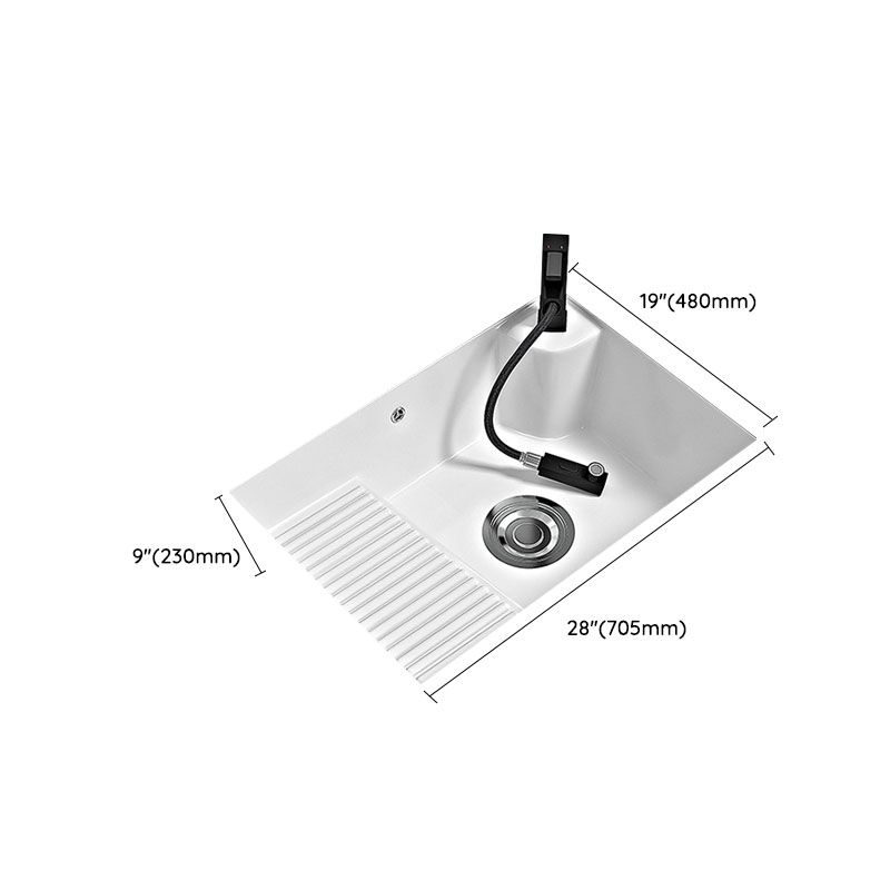 Modern Vessel Lavatory Sink Porcelain with Faucet Bathroom Sink