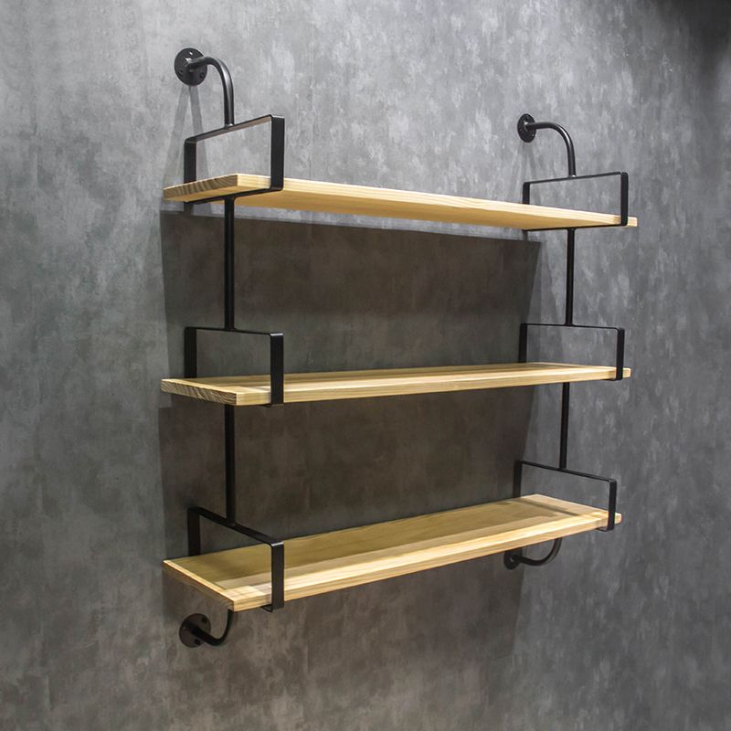 Wooden Floating Storage Bookshelf Modern Home Office Bookcase