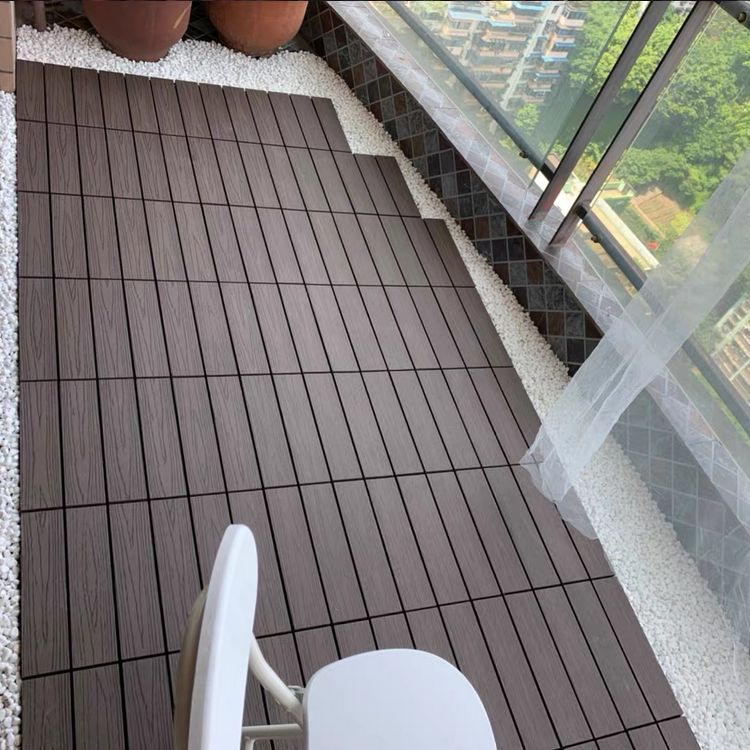 Interlocking Composite Deck Tile Outdoor Patio 11.8" x 11.8" Decktile