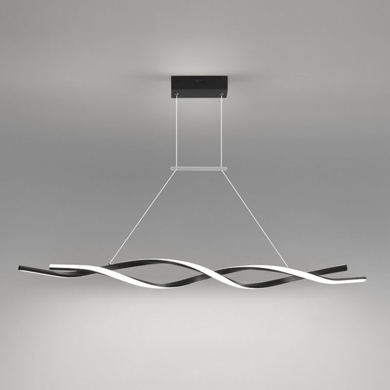 Modern Metal Island Light armatuur Lineair Restaurant Hanglamp met 2-head met acrylschaduw