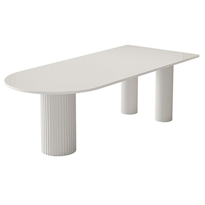 Modern Dinner Table White Faux Marble Top Dining Table with 3 Legs