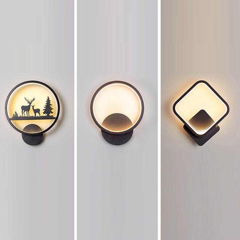 Metal Modern Wall Sconce Geometric Shape Wall Light with Silicone Shade for Bedroom