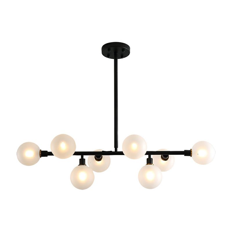Glass Mini Globe Hanging Light Nordic 8 Lights Black Island Lighting Fun per ristorante