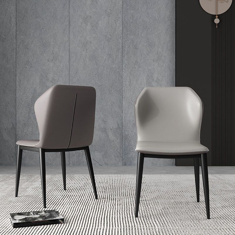 Industriële stijl wingback stoel lederen eetwarmeloze stoelen voor keuken