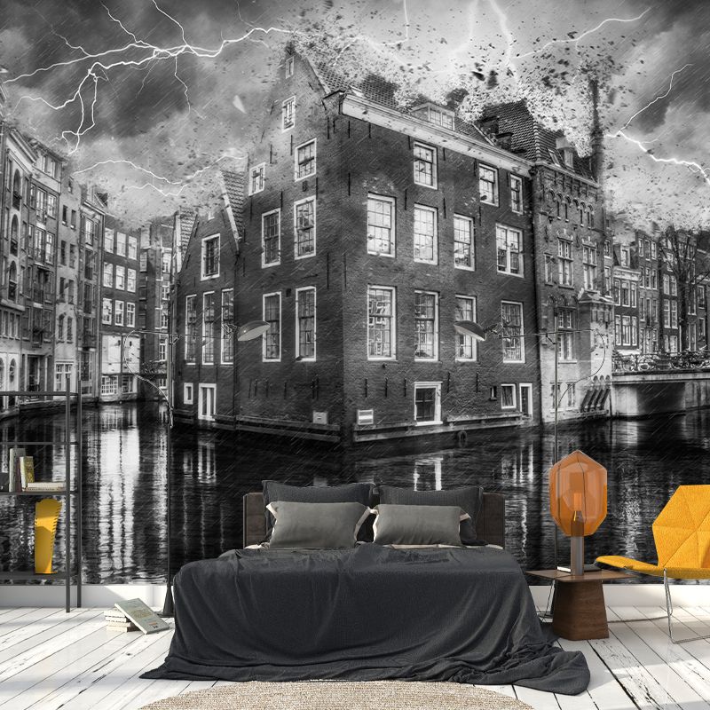 Photo City Mural Stain Resistant Meeting Room Wall Decor, Made to Measure