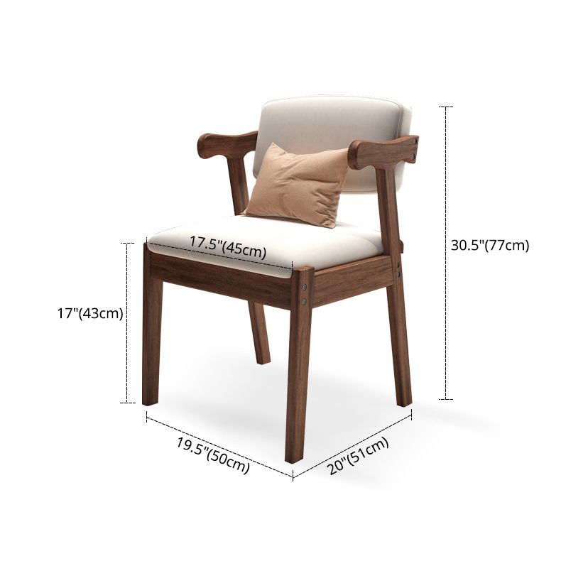 Silla de comedor de madera maciza con respaldo de apertura de cocina contemporánea