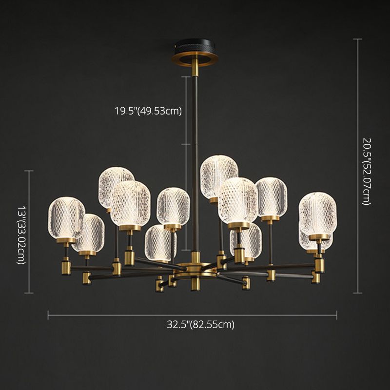 Lampadella ovale in vetro ovale trasparente per la sala da pranzo della sala da pranzo