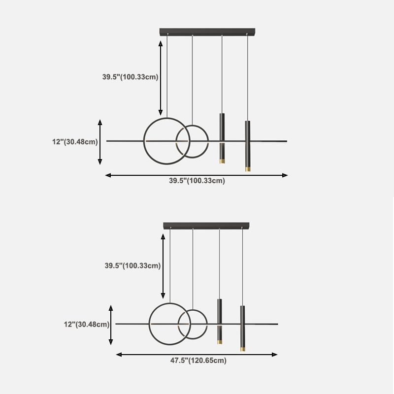 Lámparas de lámparas de geometría de geometría moderna de lámparas LED LED de 5 cabezas