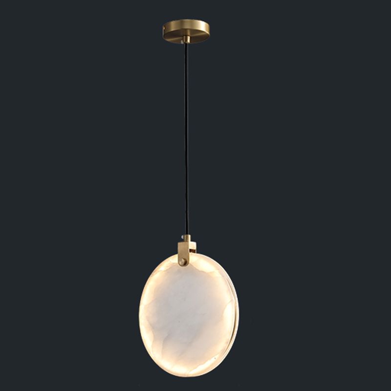 1 Light Round pendant light with Shone Shade Simplicity Hanging Light in White