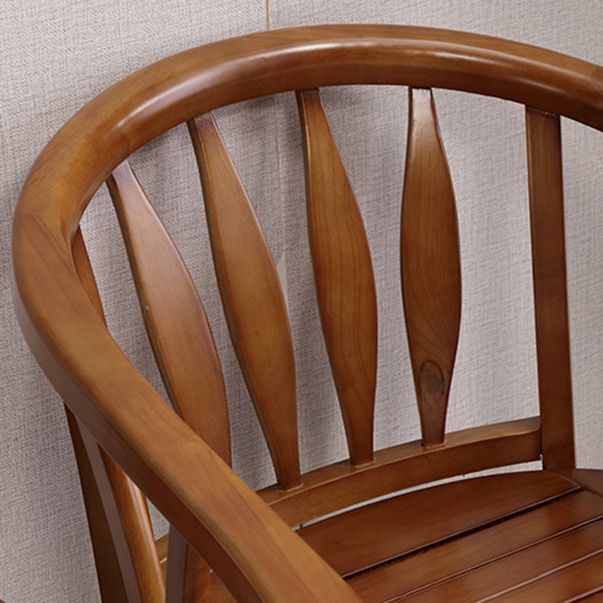 Traditional Style Dining Chair Wooden Open Back Side Chair for Living Room